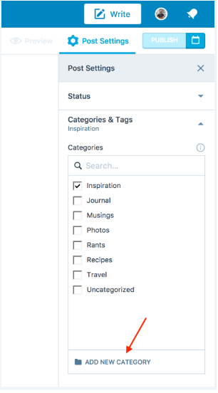 Inserting Categories through the Categories & Tags module 2