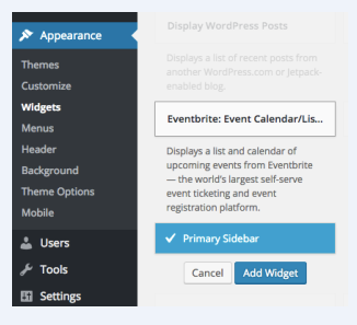 how to insert an events calendar and list in your sidebar